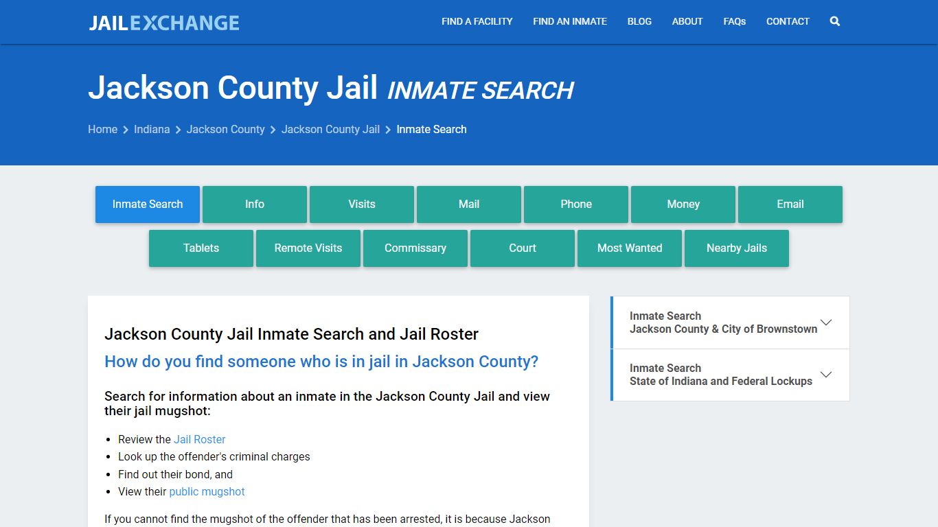 Inmate Search: Roster & Mugshots - Jackson County Jail, IN