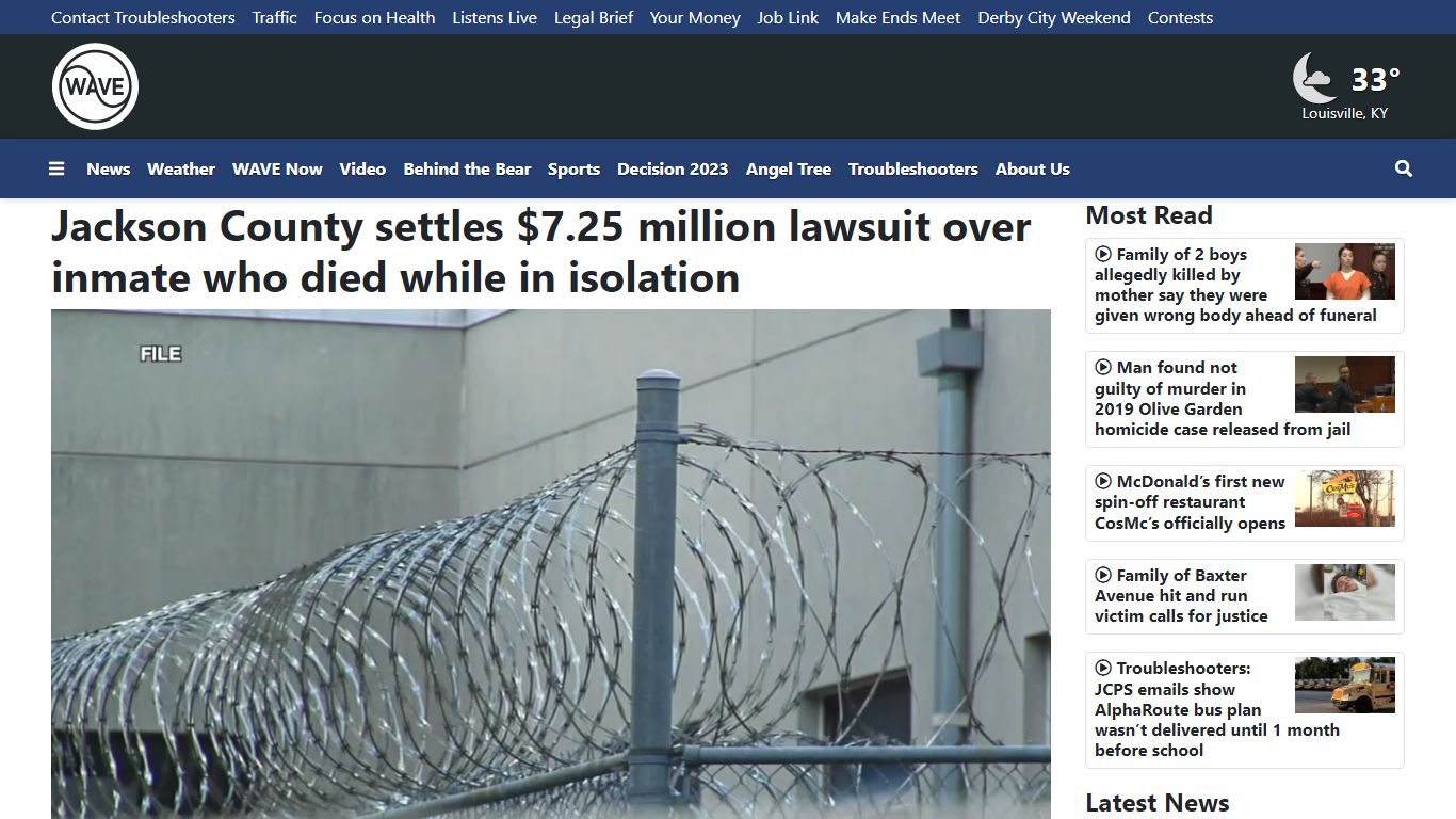 Jackson County settles $7.25 million lawsuit over inmate who died while ...